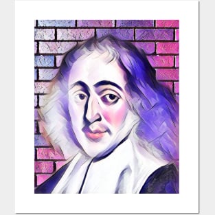 Baruch Spinoza Pink Portrait | Baruch Spinoza Artwork 7 Posters and Art